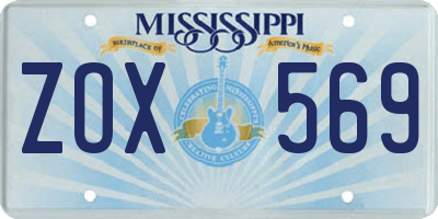 MS license plate ZOX569