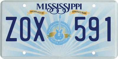 MS license plate ZOX591