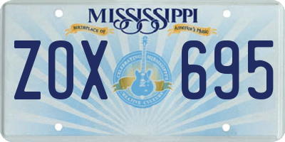 MS license plate ZOX695