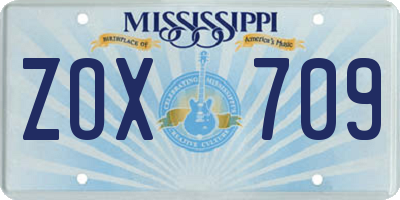 MS license plate ZOX709
