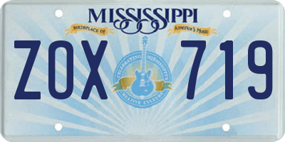 MS license plate ZOX719