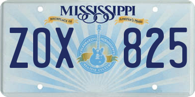 MS license plate ZOX825