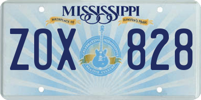 MS license plate ZOX828