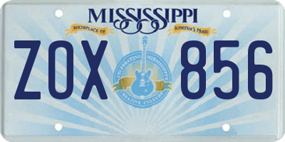 MS license plate ZOX856