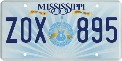MS license plate ZOX895