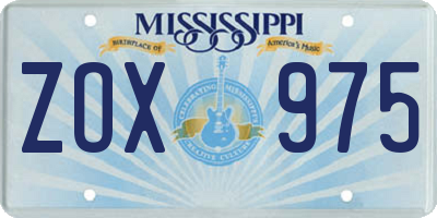 MS license plate ZOX975