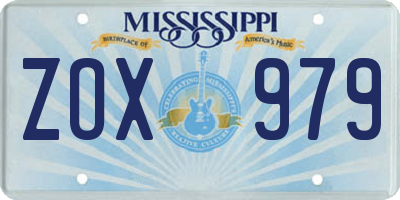 MS license plate ZOX979
