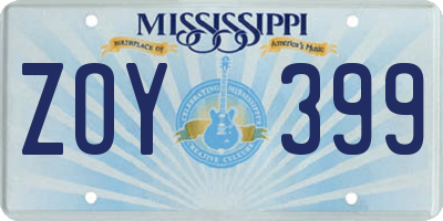 MS license plate ZOY399
