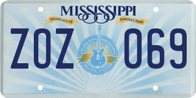 MS license plate ZOZ069