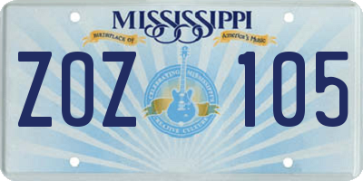 MS license plate ZOZ105