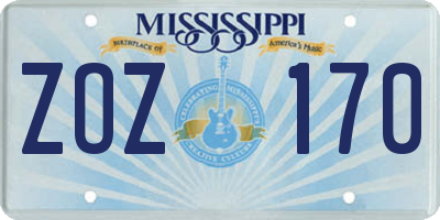 MS license plate ZOZ170
