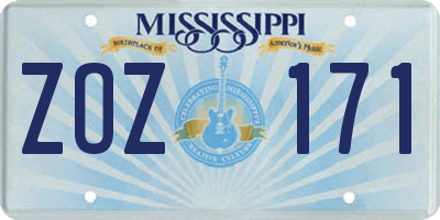 MS license plate ZOZ171