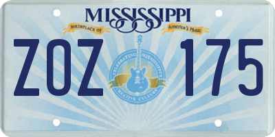 MS license plate ZOZ175