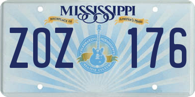 MS license plate ZOZ176
