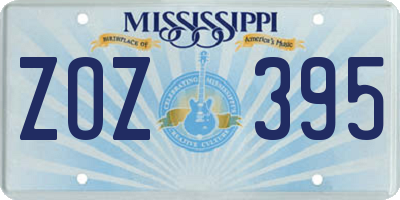 MS license plate ZOZ395