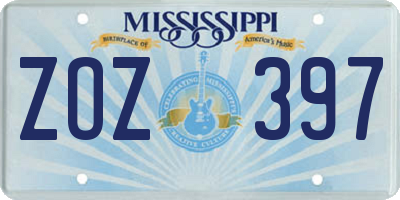 MS license plate ZOZ397