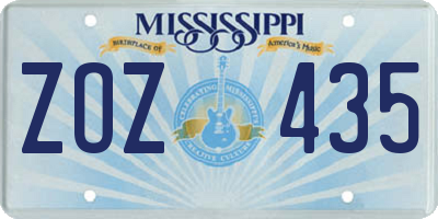 MS license plate ZOZ435