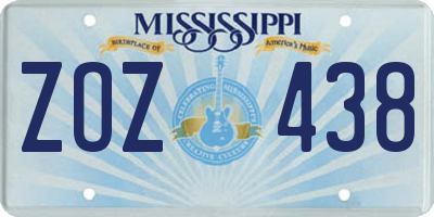 MS license plate ZOZ438