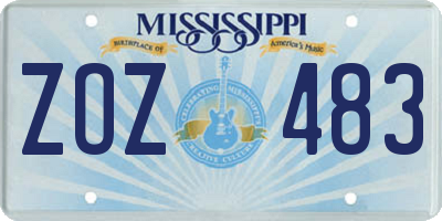 MS license plate ZOZ483