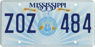 MS license plate ZOZ484