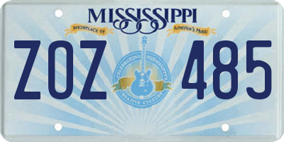 MS license plate ZOZ485