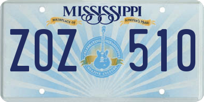 MS license plate ZOZ510