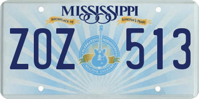 MS license plate ZOZ513