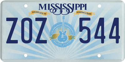 MS license plate ZOZ544