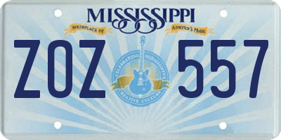 MS license plate ZOZ557