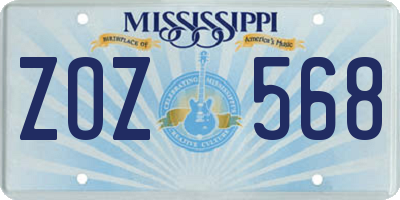 MS license plate ZOZ568