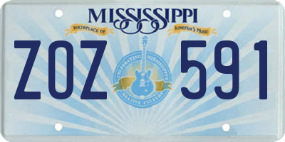 MS license plate ZOZ591