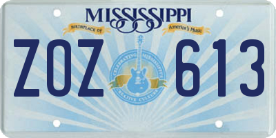 MS license plate ZOZ613