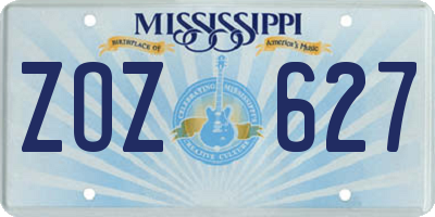 MS license plate ZOZ627