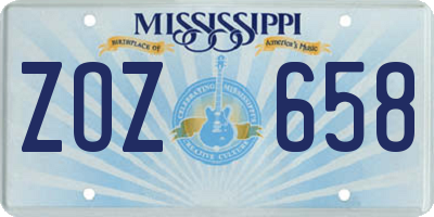 MS license plate ZOZ658