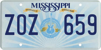 MS license plate ZOZ659