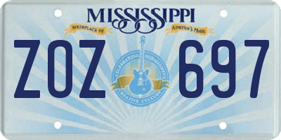 MS license plate ZOZ697