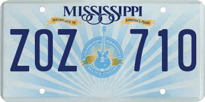 MS license plate ZOZ710