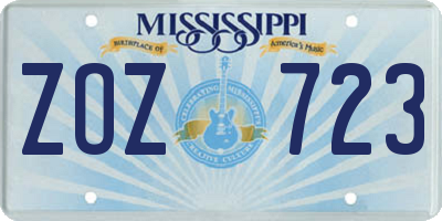 MS license plate ZOZ723