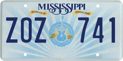 MS license plate ZOZ741