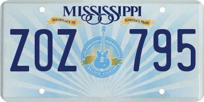 MS license plate ZOZ795