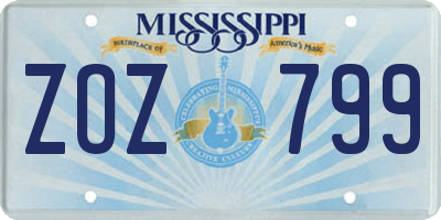 MS license plate ZOZ799