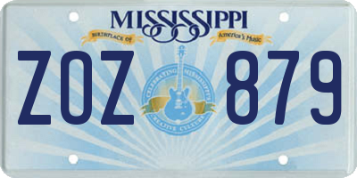 MS license plate ZOZ879