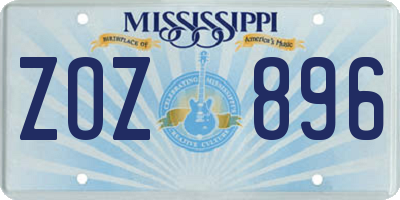 MS license plate ZOZ896