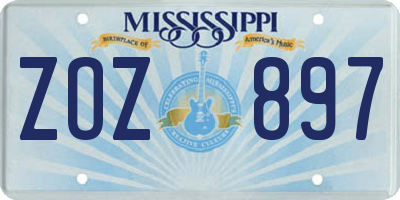 MS license plate ZOZ897
