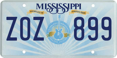 MS license plate ZOZ899