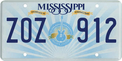 MS license plate ZOZ912