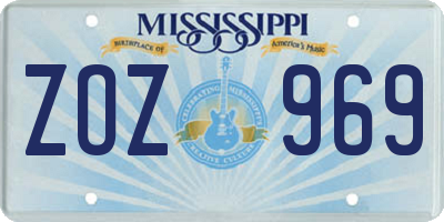 MS license plate ZOZ969