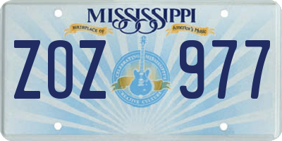 MS license plate ZOZ977