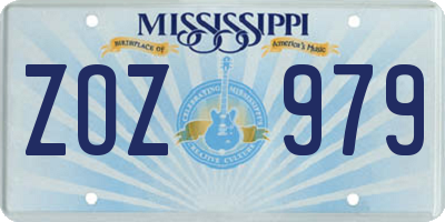 MS license plate ZOZ979