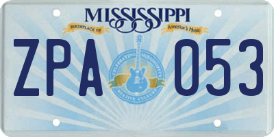 MS license plate ZPA053